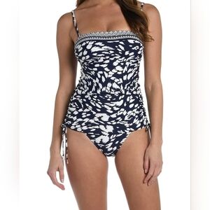 NWT - La Blanca Women's Bandeau Tankini Swimsuit Top - Size 16